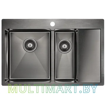 Кухонная мойка Paulmark Liga PM227851-GML (вороненая сталь)
